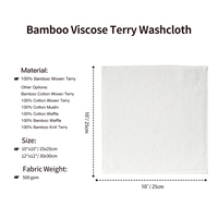 Serviettes de Visage Carrées en Viscose de Bambou Premium, Chiffon de Toilette pour Invités 25 cm x 25 cm, Serviette de Toilette en Bambou pour Salle de Bain