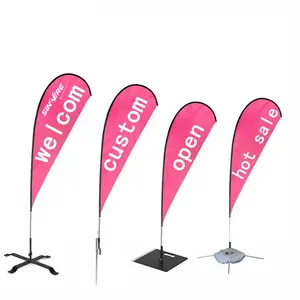 Custom Advertising Outdoor Banner Teardrop Tear Drop Beach Flag Promotional Flags Banners