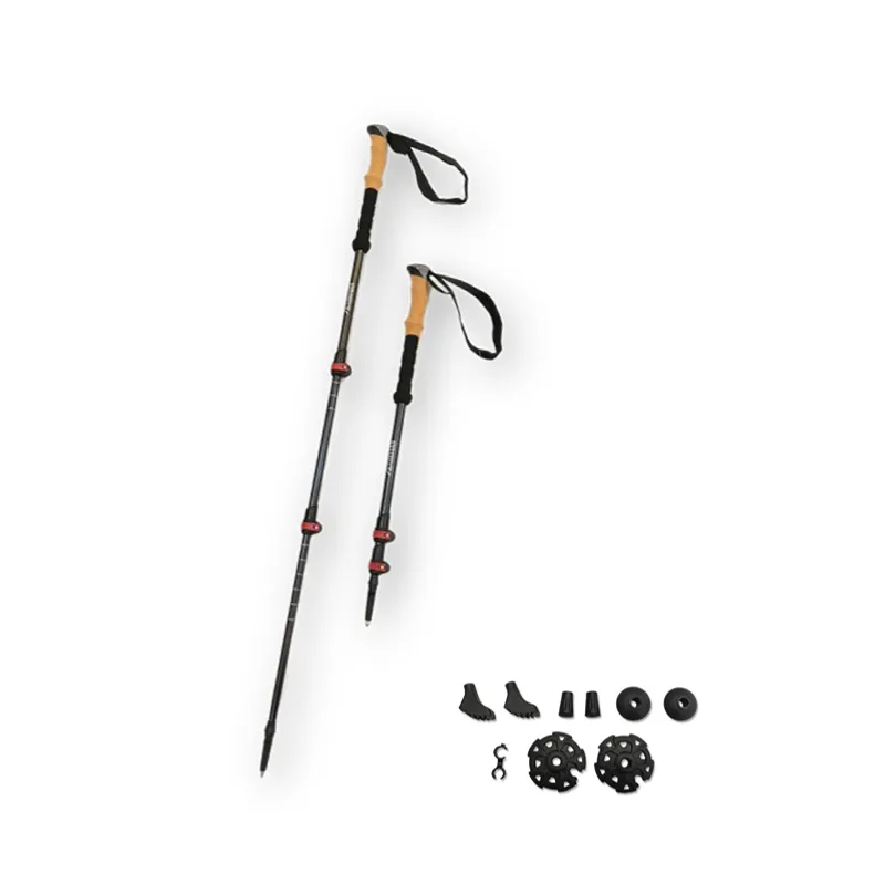 Outdoor Fold Trekking Pole Carbon Fiber Nordic Camping Club Telescopic Alpenstock Portable Walking Hiking Stick For Elderly
