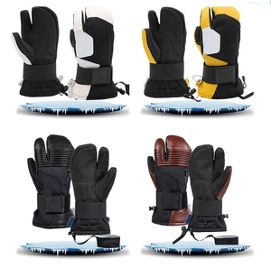 Guantes de un dedo para esquí de invierno unisex, guantes impermeables para exteriores, guantes de piel de cabra para snowboard y esquí - Product Image 6