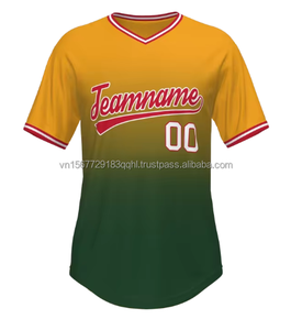 Maillot de baseball personnalisé couture/impression dégradé chemises à boutons personnalisées vêtements de sport pour hommes et femmes jersey de baseball pour jeunes - Product Image 5