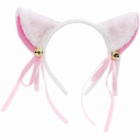 Serre-tête en peluche à oreilles de chat de dessin animé avec clochettes pour fête de carnaval, cosplay et déguisement de fille chat