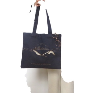 Custom Eco-Friendly <b>Black</b> <b>Canvas</b> Medium Shoulder Strap Reusable Shopping <b>Tote</b> <b>Bag</b> for Supermarket Outdoor & Travel Use - Product Image 1