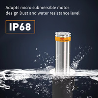 Borne de sécurité hydraulique automatique en acier inoxydable robuste de haute qualité, argent/noir, avec éclairage LED pour ingénieurs en trafic
