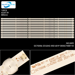 Tira de Luz LED para Retroiluminación de <span class=keywords><strong>TV</strong></span> NO.2692, Compatible con <span class=keywords><strong>XIAOMI</strong></span> L75M7-<span class=keywords><strong>EA</strong></span> Redmi L75R8-A GC75D06-ZC42AG-05D 6S1P 303GC750011D 303MI750012D - Product Image 2