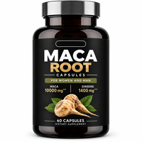 Complément alimentaire à base de plantes en marque privée OEM, capsules de racine de maca noire pour une puissance masculine accrue et l'augmentation des fesses et des hanches chez la femme