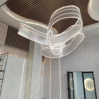 Lustre en verre ruban personnalisé éclairage LED décor rétro pour bars restaurants hôtels lampes suspendues parfaitement personnalisées