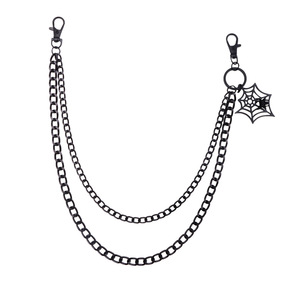 Chaîne de taille double couche en métal Yueli avec pendentif araignée noire, bijoux de mode hip-hop pour hommes, usage quotidien, alliage de zinc - Product Image 5
