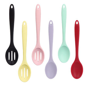 Cuchara de silicona con mango largo para sopa, ensalada, mezcla, cocina resistente al calor, cuchara antiadherente, utensilios de cocina - Product Image 1