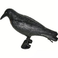 Wholesale Crow Decoys Black Feathered Crow Decoys Standing Simulation Plastic Raven Statue Props for Garden Decoration