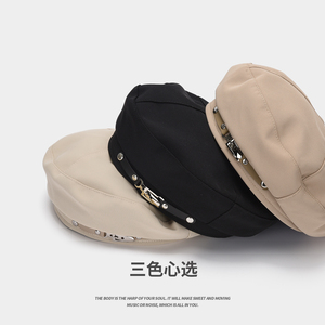 Haute qualité mode couleur unie <span class=keywords><strong>tricot</strong></span>é printemps été bérets coton français rétro béret chapeau pour les femmes en gros - Product Image 1