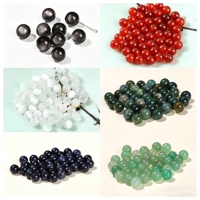 Perles rondes en pierre naturelle semi-percées Boxi en gros, diverses couleurs, perles en vrac pour la fabrication de bijoux, colliers et bracelets