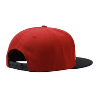 Casquette de baseball structurée à 5 panneaux brodée en 3D personnalisée, mélange de laine bicolore, visière plate, fermeture snapback, motif drapeau, unisexe