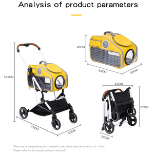 <span class=keywords><strong>Carrito</strong></span> de viaje de 4 ruedas, <span class=keywords><strong>carrito</strong></span> de venta, grandes transportadores de lujo para bebés, cochecito de mascotas para grandes gatos y perros - Product Image 6