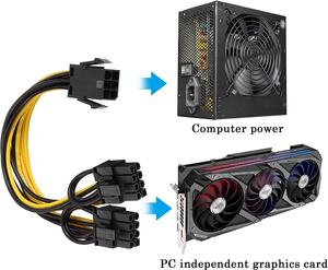Adaptador de Corriente PCI Express para Tarjeta Gráfica, Divisor VGA GPU, Cable en Y de 6 Pines PCI-e a Doble PCIe de 8 Pines (6+2), PVC y Cobre - Product Image 5