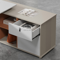 Bureau de direction moderne en forme de L Zitai, construction modulaire en MFC, matériaux ignifuges et écologiques, usage commercial