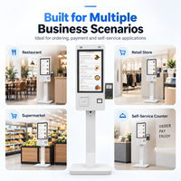 Terminal de point de vente en libre-service de 21,5 pouces, Intel N5095, Full HD 1920x1080, imprimante thermique intégrée de 80 mm, lecteur de code QR pour restaurant et commerce de détail