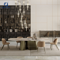 Meubles de salle à manger îlot de table de cuisine en pierre frittée Table à manger design de table extensible et pliable de luxe, peu encombrante