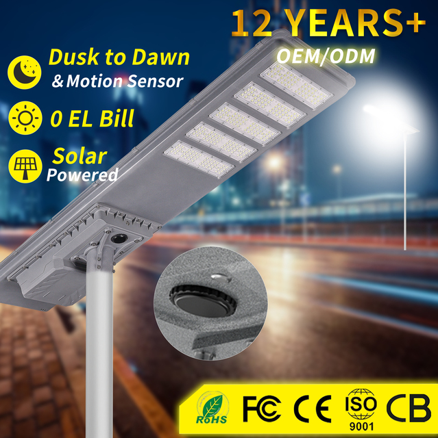 Custom Outdoor Smart Solar LED Street Light 60W/120W IP67 Waterproof Road 3-Year Warranty App Remote Control Wholesale