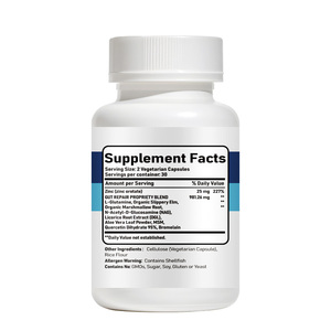 Capsules <span class=keywords><strong>de</strong></span> L-Glutamine et Zinc à Marque Blanche OEM avec Racine <span class=keywords><strong>de</strong></span> Réglisse pour la Santé Intestinale - Product Image 2