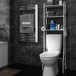 Tuvalet depolama 3 katmanlı raf banyo organizatör ayarlanabilir raflar ile çok fonksiyonlu tuvalet rafı