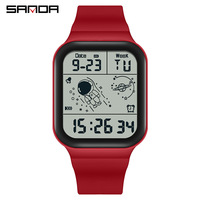 MONTRE NUMÉRIQUE Sanda Nouvelle Montre Électronique Carré Astronaute Gradient Série Hommes et Femmes Jeunesse Mode En Gros