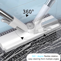 Brosse de nettoyage de sol domestique rotative à 360° avec raclette, brosse rigide pour terrasse et jardin – Offre Spéciale