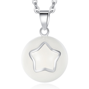 Merryshine Esmalte blanco Forma <span class=keywords><strong>de</strong></span> estrella Chime Ball Embarazo Llamadores <span class=keywords><strong>de</strong></span> ángeles Bola <span class=keywords><strong>De</strong></span> La Grossesse Collier - Product Image 1