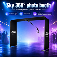 Machine de photomaton Sky Video 360 avec plateau rotatif supérieur pour selfies, support 360 et rotation avec treillis et moteur