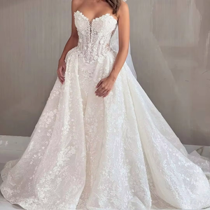 Eleganti abiti da sposa a sirena bianca abiti da sposa perline Applique in pizzo nigeriano abito da sposa Robe De - Product Image 1