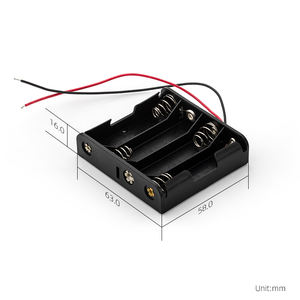 OEM ODM 4 * <span class=keywords><strong>AA</strong></span> Soporte de batería Plástico Negro 4 * <span class=keywords><strong>AA</strong></span> Caja de almacenamiento de batería Soporte de batería con cable de plomo - Product Image 3