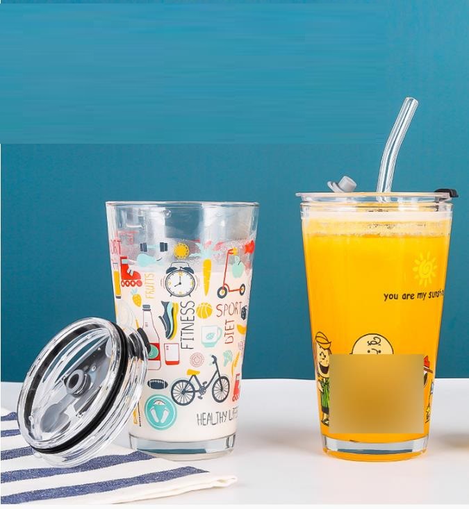 480ml Drinking glass cup with logo