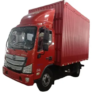 Fornecer sob demanda foton diesel pequeno 5t 143hp euro5 4x2 caixa luz usado entrega caminhão 4*2 van caminhão de carga para transporte expresso