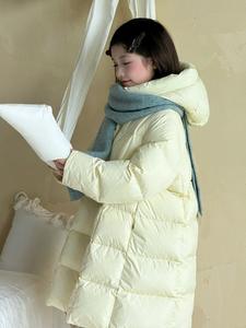 Veste d'hiver matelassée à capuche chaude pour filles, décontractée, tissée, à fermeture éclair, longue, gonflée, 90% duvet, coupe-vent - Product Image 4