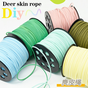 Colorful 3mm suede <b>rope</b> <b>bracelet</b> necklace cord velvet <b>rope</b> DIY jewelry material square leather <b>rope</b> handmade DIY accessories - Product Image 2