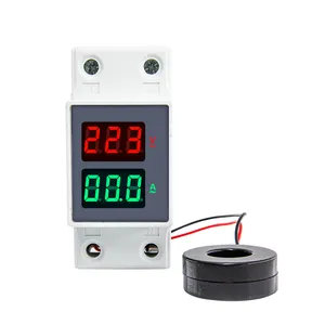 Voltmetre ve ampermetre paneli LED ekran ile akım ve voltaj ölçer trafo din demiryolu ac 80-300v 0-99 a