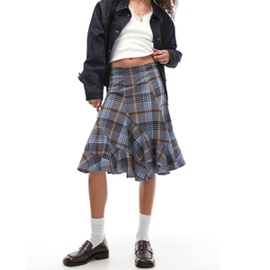Meilleure jupe décontractée confortable du fournisseur direct d'usine, écologique, 100 % polyester, taille haute, mini-jupe - Product Image 1