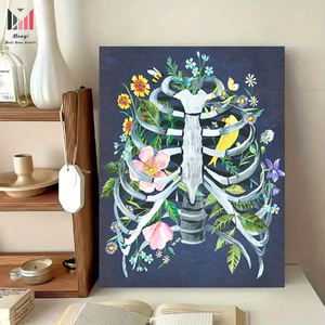 Kit de pintura por números de <span class=keywords><strong>esqueleto</strong></span> DIY para adultos, juego de pinturas acrílicas para principiantes, juego de manualidades para decoración del hogar, regalo para familiares y amigos - Product Image 5