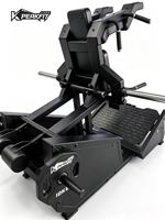 Prenez cette machine à squats robuste à double direction, équipement de gym doté d'un système de chargement de plaques fluide et de poignées multiples pour des pompes à jambes intensives.