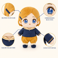 Peluche Anime Personnalisée sur Mesure, Figurine et Décorations Séparables, Poupée en Peluche Personnalisée en Position Debout ou Assise pour Cadeau