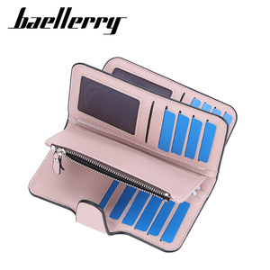 กระเป๋าสตางค์แบบยาวพับสามตอนสำหรับผู้หญิง ยี่ห้อ Baellerry ทำจากหนัง PU พร้อมซิปใส่บัตร สีชมพูอ่อน ขนาด 7 นิ้ว - Product Image 2