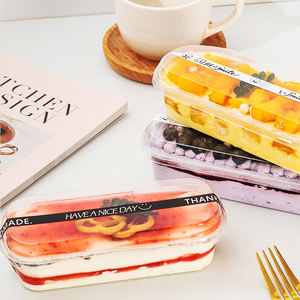 Boîtes d'emballage alimentaire rectangulaires jetables en plastique PET transparent en gros d'usine, boîtes en plastique pour la cuisson, boîte à dessert avec couvercle - Product Image 5