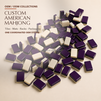 Set Mahjong Amerika 166 Ubin Lapisan Plum Lacquer Grosir, Koleksi Lengkap untuk Salon/Klub dengan Rak dan Penggeser untuk Permainan Kelompok