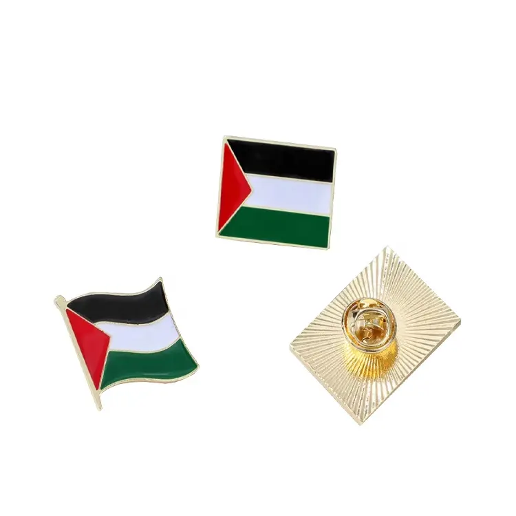 Fabricants de broches chinoises de haute qualité drapeau national palestinien épingles en émail dur pour cadeau comme symbole de paix et d'amour