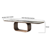 Table à manger moderne de luxe personnalisable avec base en pierre pour maison, appartement, hôtel, villa, mobilier de salle à manger contemporain