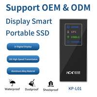 Nouveau Disque Dur Externe Portable SSD Type-C Sans Fil pour Ordinateur Portable, Écran d'Affichage, 1000 Mo/s, Coque en Alliage d'Aluminium, Logo UI Personnalisé, Emballage