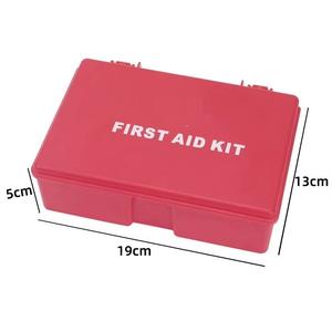 Trousse de premiers soins miniature en plastique rouge et blanc, imperméable, pour la maison, le bureau, la voiture, avec fournitures médicales pour la survie en plein air - Product Image 4