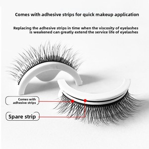 TikTok Même Style Colle à gelée sensible à la température Cils naturels auto-adhésifs faits à la main sans cruauté - Product Image 3