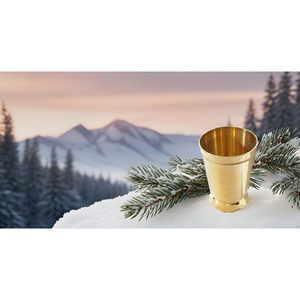 PARIJAT Artisanat moderne et classique 10 oz en laiton menthe Julep tasse finition lisse verre empilable pour restaurants en boîte - Product Image 1