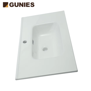 أحواض حوض بورسلين من المصنع مباشرة ، أحواض مرحاض مثبتة على السطح ، خزان غسيل أبيض حديث مع خزانة رفيعة الحافة للفنادق والمغاسل - Product Image 6